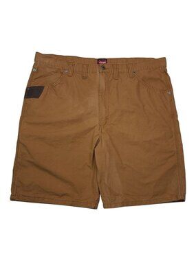 Wrangler Men Brown Workwear Shorts Size 44 Cotton Brown Stains on Front Back Leg